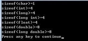 C语言中sizeof(double)是