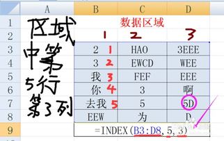 INDEX函数怎么查找单元格区域