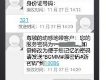 移动手机号码的服务密码怎么查