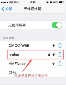 苹果手机打开无线局域网之后怎么选取网络