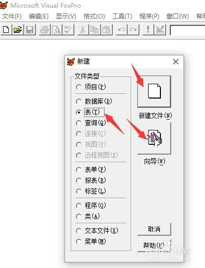 vfp6.0如何建立数据表