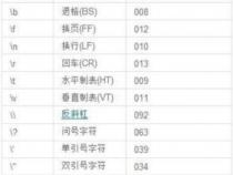 有哪些字符是转义字符