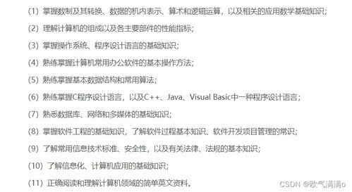 初级程序员考试内容