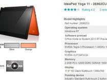 联想IdeaPad Yoga 11基本参数