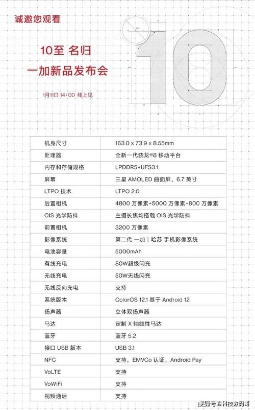一加10配置参数详细介绍