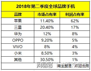 苹果手机全球销量各国占比