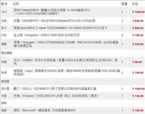 现在电脑主流配置