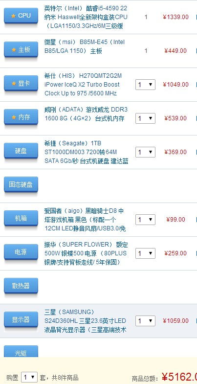 我想组装一台电脑,要什么配置好